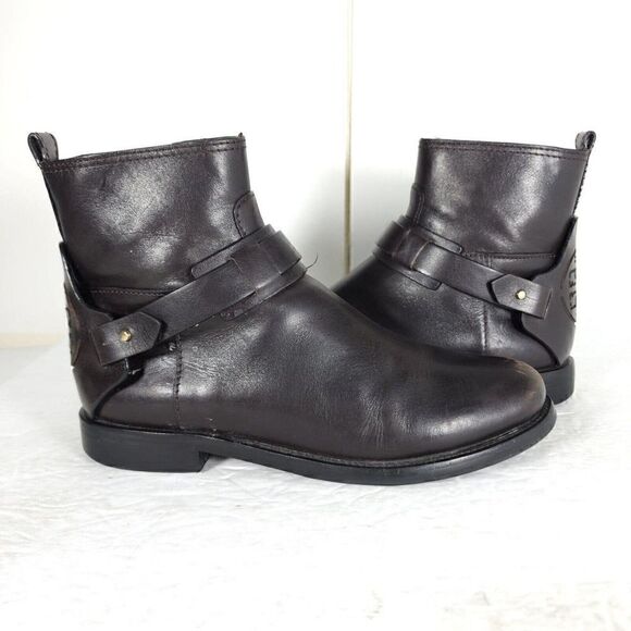 Tory Burch Women's Derby US 6M Brown Leather Flat Ankl Chelsea Bootie Boots - Picture 8 of 15